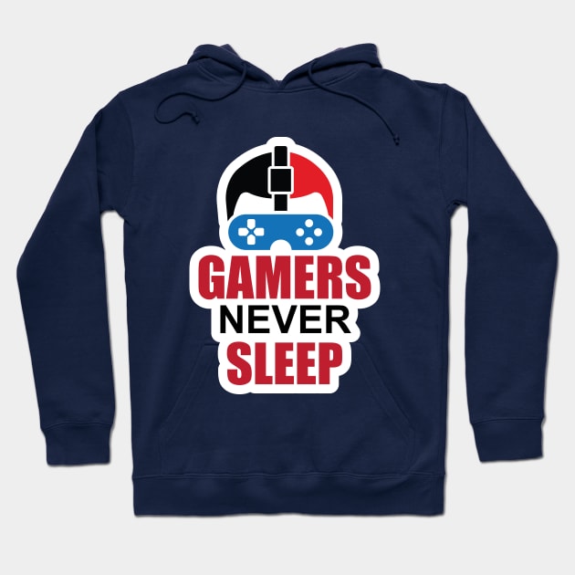 Gamers Never Sleep for gamers and game Lover Hoodie by ArtoBagsPlus